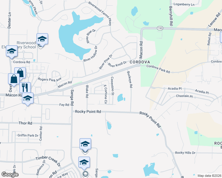 map of restaurants, bars, coffee shops, grocery stores, and more near 1167 Casentino Street in Memphis