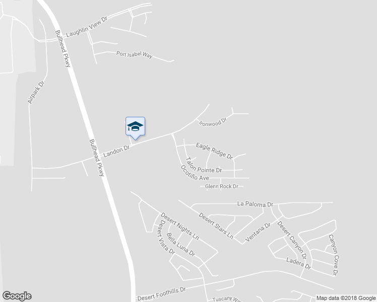 map of restaurants, bars, coffee shops, grocery stores, and more near 906 Talon Pointe Drive in Bullhead City