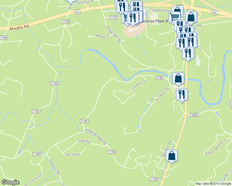 map of restaurants, bars, coffee shops, grocery stores, and more near 398 Longwood Drive in Franklin