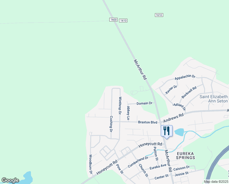 map of restaurants, bars, coffee shops, grocery stores, and more near 6817 Winthrop Drive in Fayetteville