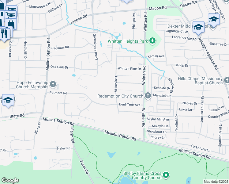 map of restaurants, bars, coffee shops, grocery stores, and more near 6671 French Cove in Memphis
