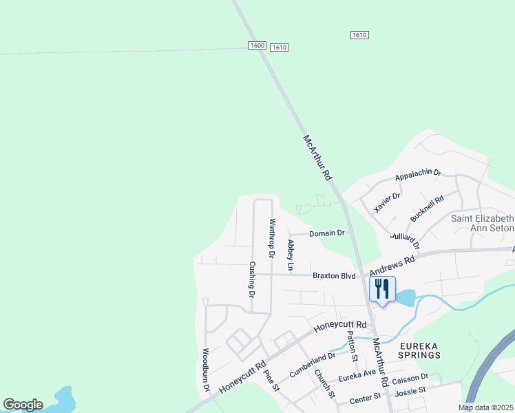 map of restaurants, bars, coffee shops, grocery stores, and more near 6817 Winthrop Drive in Fayetteville