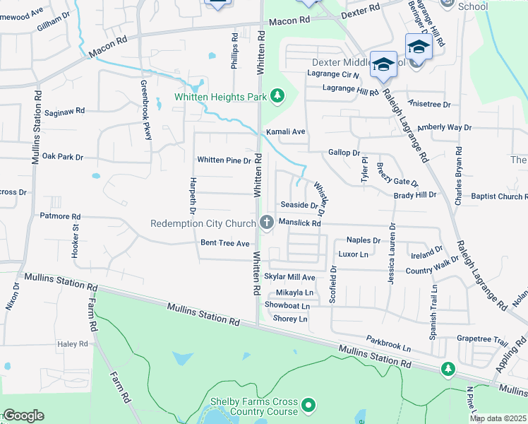 map of restaurants, bars, coffee shops, grocery stores, and more near 1166 Whitten Road in Memphis