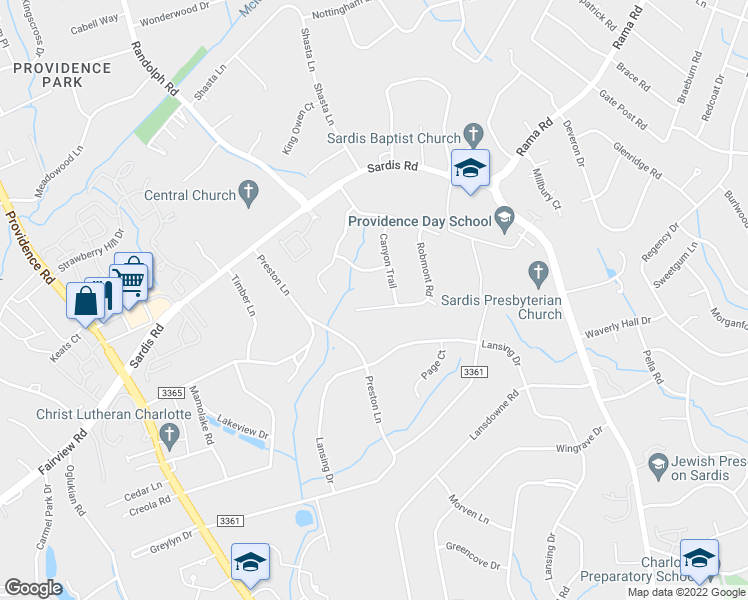 map of restaurants, bars, coffee shops, grocery stores, and more near 608 Robmont Road in Charlotte