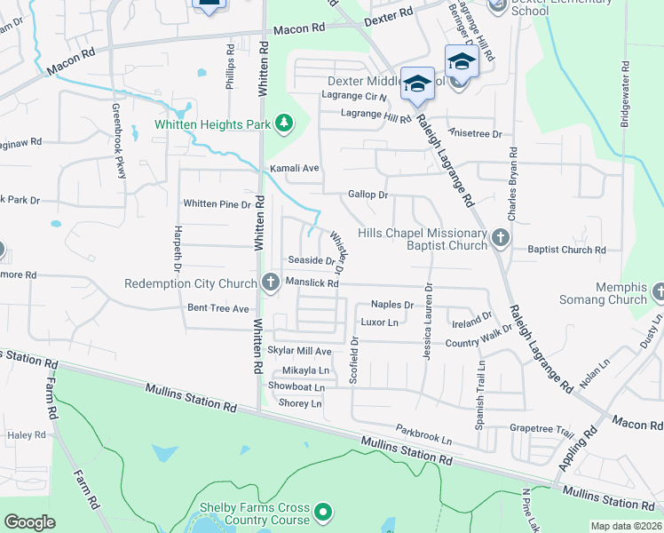 map of restaurants, bars, coffee shops, grocery stores, and more near 6883 Seaside Drive in Shelby County