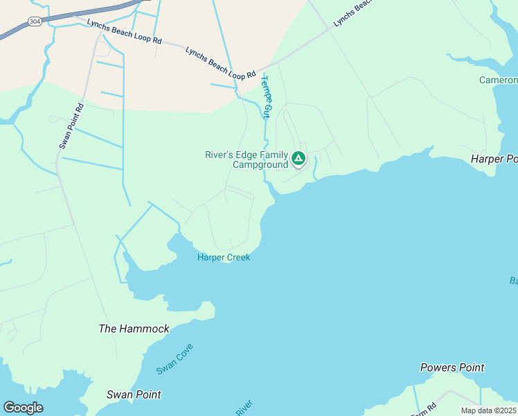 map of restaurants, bars, coffee shops, grocery stores, and more near 539 Harper Road in Bayboro