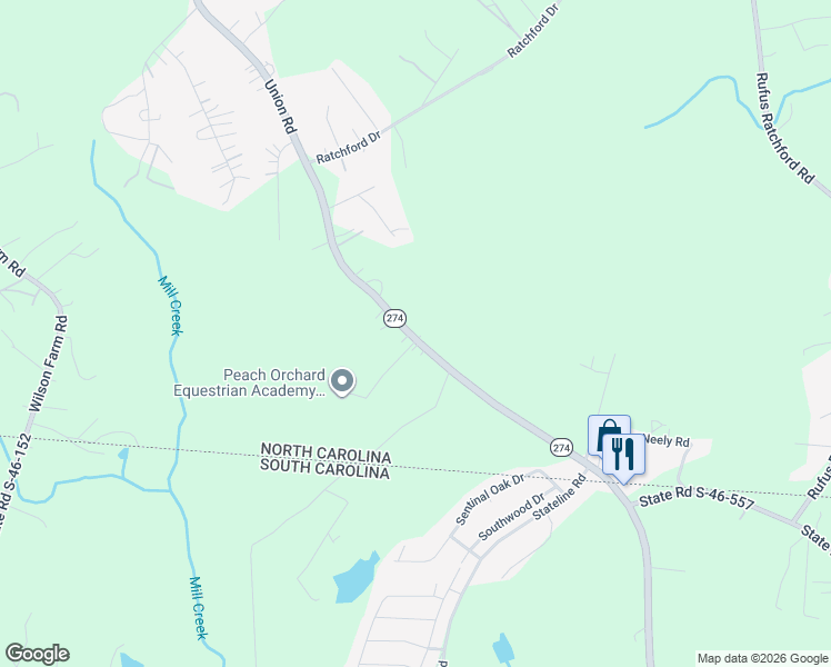 map of restaurants, bars, coffee shops, grocery stores, and more near 6861 Union Road in Gastonia