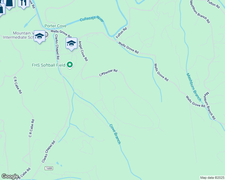 map of restaurants, bars, coffee shops, grocery stores, and more near Cottage View Drive in Franklin