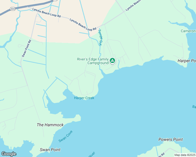 map of restaurants, bars, coffee shops, grocery stores, and more near 539 Harper Road in Bayboro