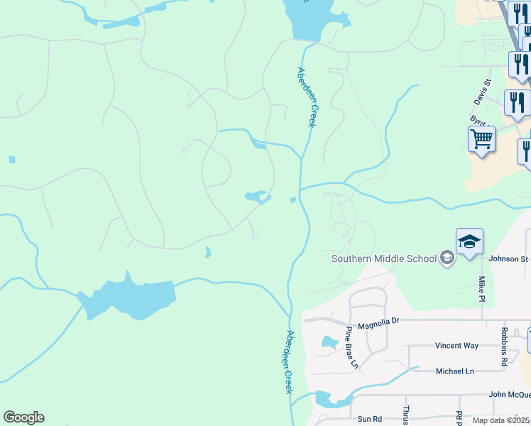 map of restaurants, bars, coffee shops, grocery stores, and more near 565 Lake Dornoch Drive in Pinehurst