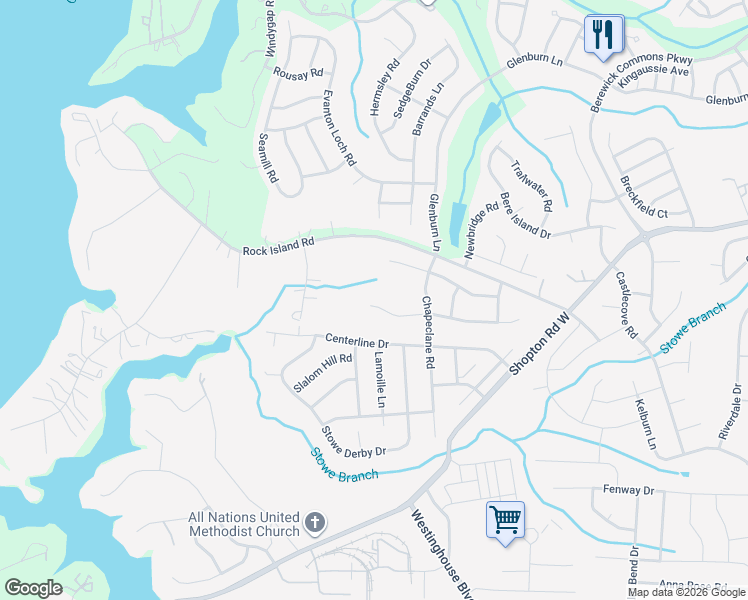map of restaurants, bars, coffee shops, grocery stores, and more near 6019 Eleanor Rigby Road in Charlotte