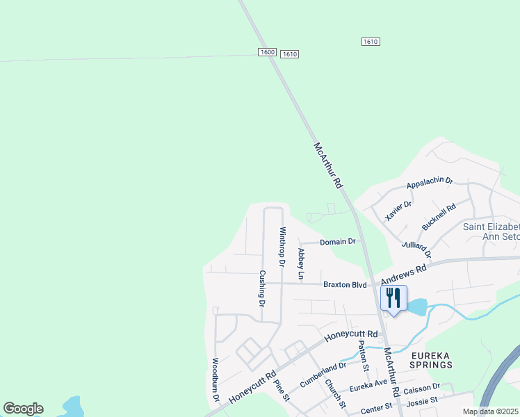 map of restaurants, bars, coffee shops, grocery stores, and more near 6812 Winthrop Drive in Fayetteville