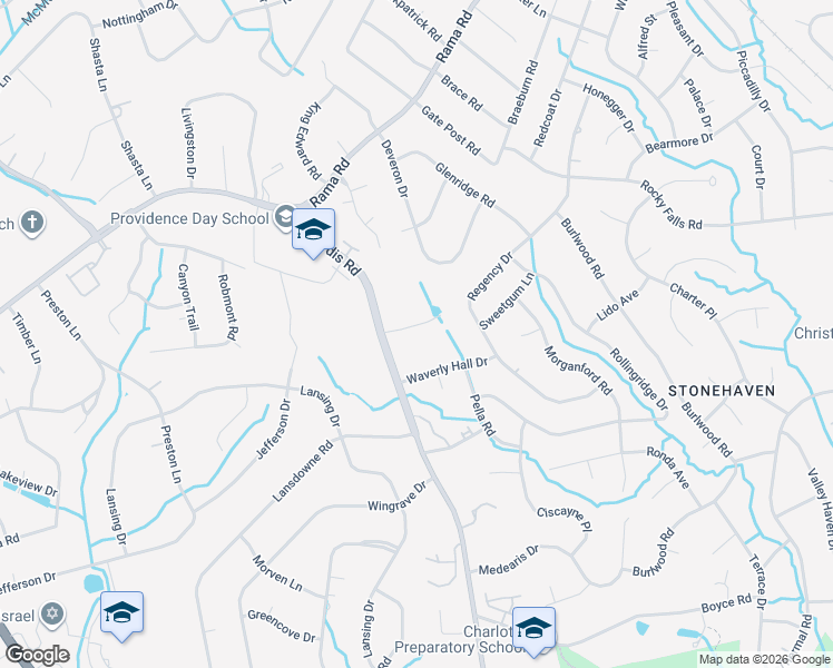map of restaurants, bars, coffee shops, grocery stores, and more near 6211 Sardis Road in Charlotte