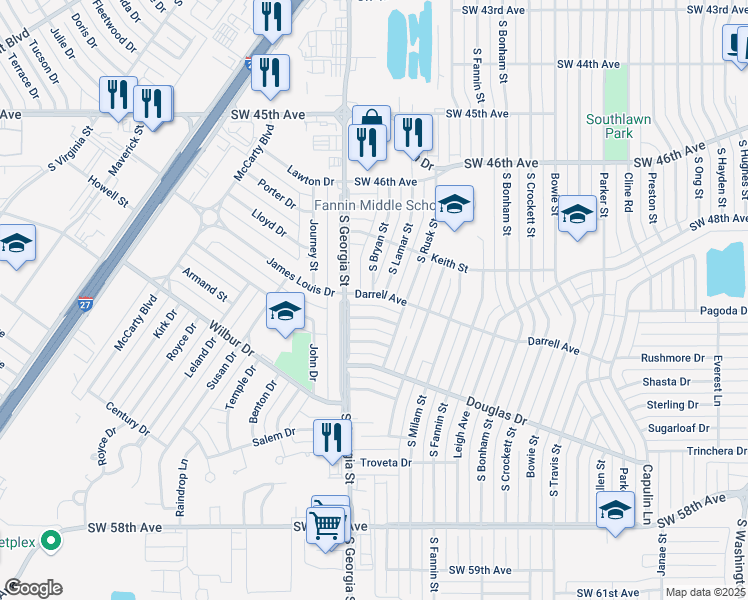 map of restaurants, bars, coffee shops, grocery stores, and more near 2408 SW 49th Ave in Amarillo
