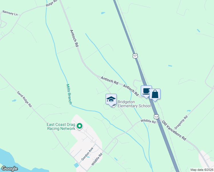 map of restaurants, bars, coffee shops, grocery stores, and more near 125-159 Branch Canal Rd in New Bern