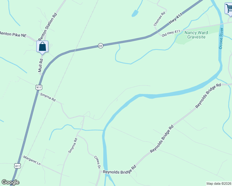 map of restaurants, bars, coffee shops, grocery stores, and more near 173 Rivers Edge Lane in Benton