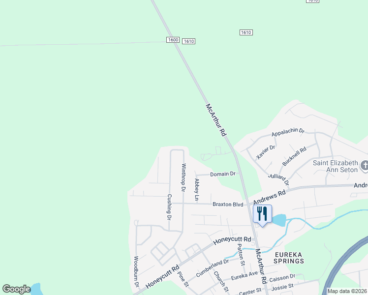 map of restaurants, bars, coffee shops, grocery stores, and more near 6728 Winthrop Drive in Fayetteville