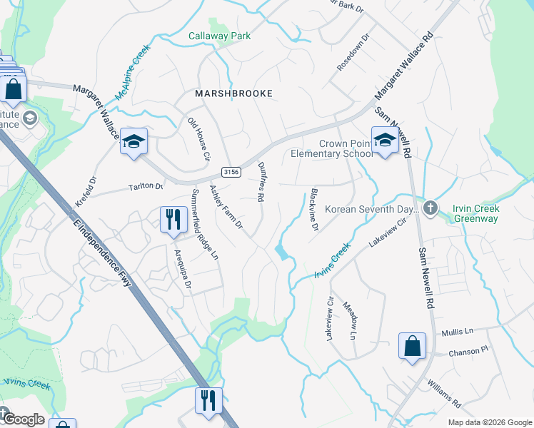 map of restaurants, bars, coffee shops, grocery stores, and more near in Charlotte