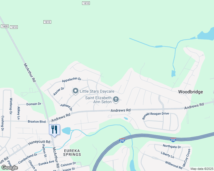 map of restaurants, bars, coffee shops, grocery stores, and more near 730 Appalachin Drive in Fayetteville