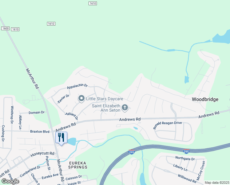 map of restaurants, bars, coffee shops, grocery stores, and more near 730 Appalachin Drive in Fayetteville