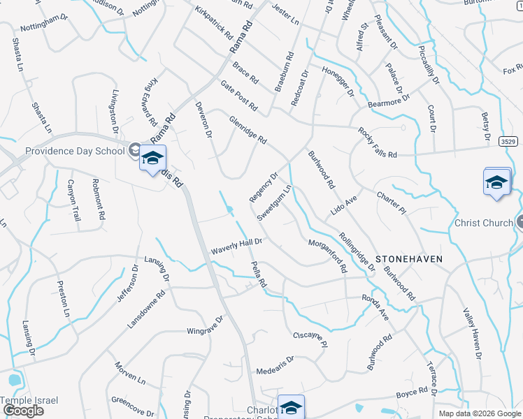 map of restaurants, bars, coffee shops, grocery stores, and more near 600 Regency Drive in Charlotte