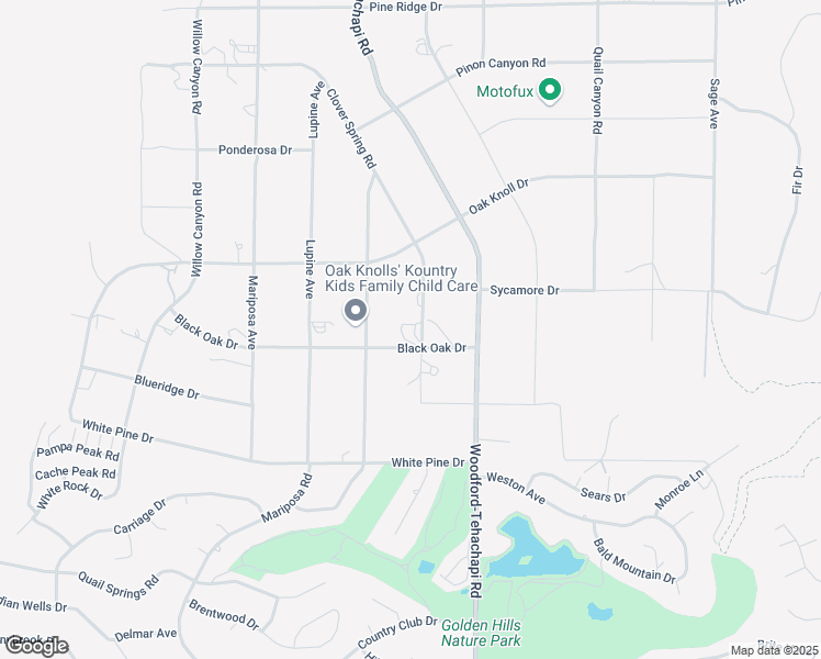 map of restaurants, bars, coffee shops, grocery stores, and more near 23345 Clover Spring Road in Tehachapi