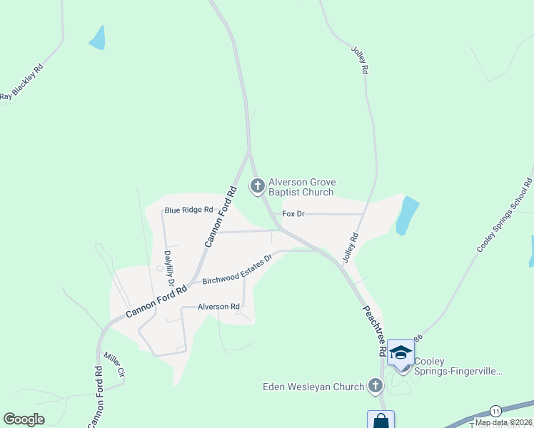 map of restaurants, bars, coffee shops, grocery stores, and more near 3690 Peachtree Road in Inman