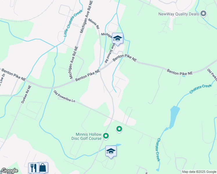 map of restaurants, bars, coffee shops, grocery stores, and more near 616 Minnis Road in Cleveland