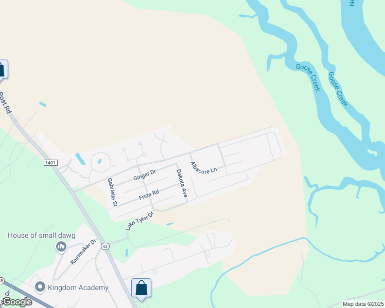 map of restaurants, bars, coffee shops, grocery stores, and more near 425 Gracie Farms Rd in New Bern