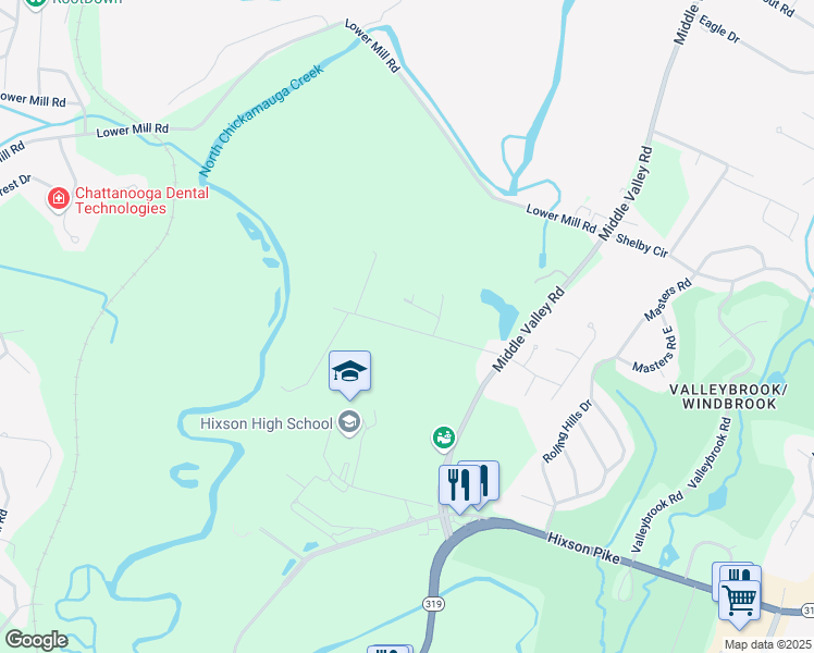map of restaurants, bars, coffee shops, grocery stores, and more near 1026 Cowart Drive in Chattanooga