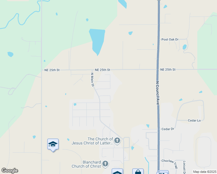 map of restaurants, bars, coffee shops, grocery stores, and more near 10312 310th Street in Blanchard