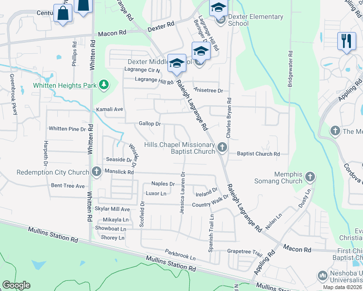 map of restaurants, bars, coffee shops, grocery stores, and more near 1235 Breezy Gate Drive in Shelby County