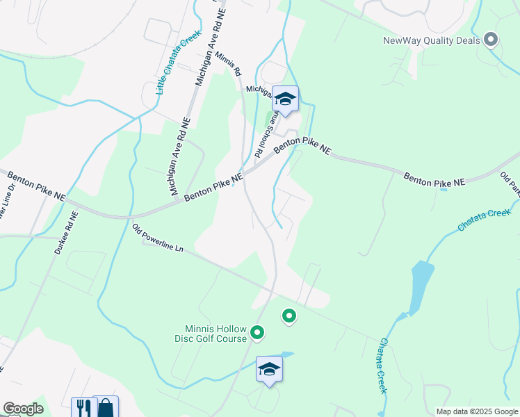 map of restaurants, bars, coffee shops, grocery stores, and more near 616 Minnis Road in Cleveland