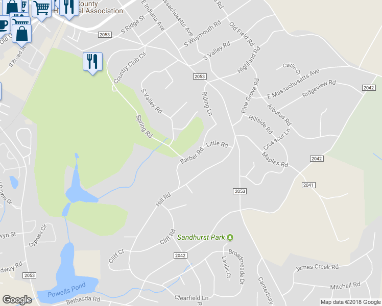 map of restaurants, bars, coffee shops, grocery stores, and more near 848 Barber Road in Southern Pines