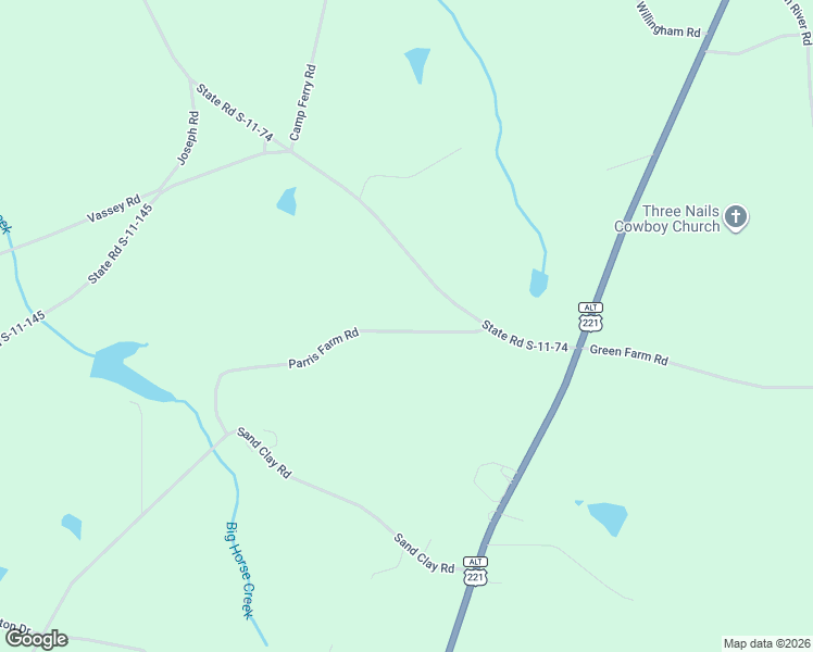 map of restaurants, bars, coffee shops, grocery stores, and more near 239 Parris Farm Road in Chesnee