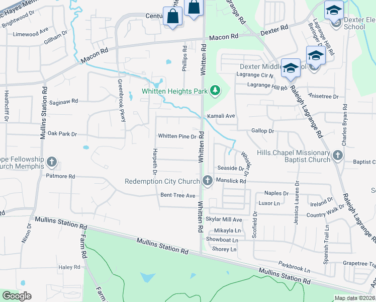 map of restaurants, bars, coffee shops, grocery stores, and more near 6751 Einat Cove in Memphis