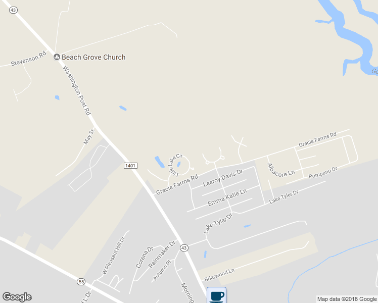 map of restaurants, bars, coffee shops, grocery stores, and more near 126 Little Lake Circle in New Bern