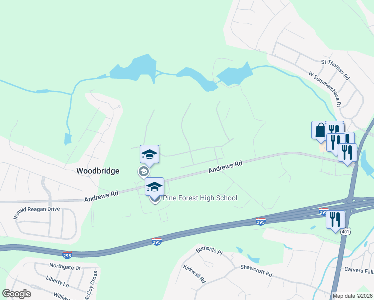 map of restaurants, bars, coffee shops, grocery stores, and more near 502 Edwinstowe Avenue in Fayetteville