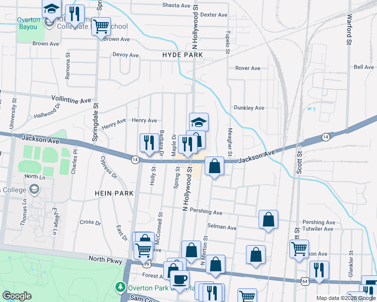 map of restaurants, bars, coffee shops, grocery stores, and more near in Memphis