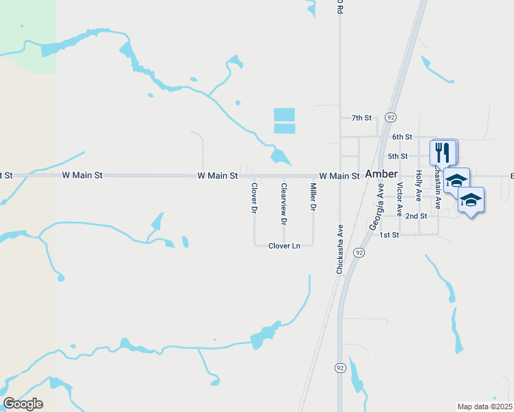 map of restaurants, bars, coffee shops, grocery stores, and more near 202 Clearview Drive in Amber