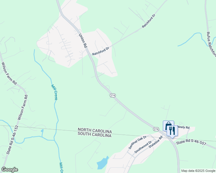 map of restaurants, bars, coffee shops, grocery stores, and more near 6829 Union Road in Gastonia