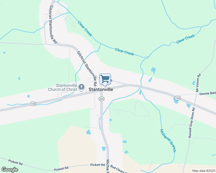 map of restaurants, bars, coffee shops, grocery stores, and more near 8450 Tennessee 142 in Stantonville