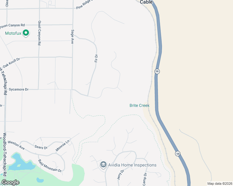 map of restaurants, bars, coffee shops, grocery stores, and more near 23309 Tak Court in Tehachapi