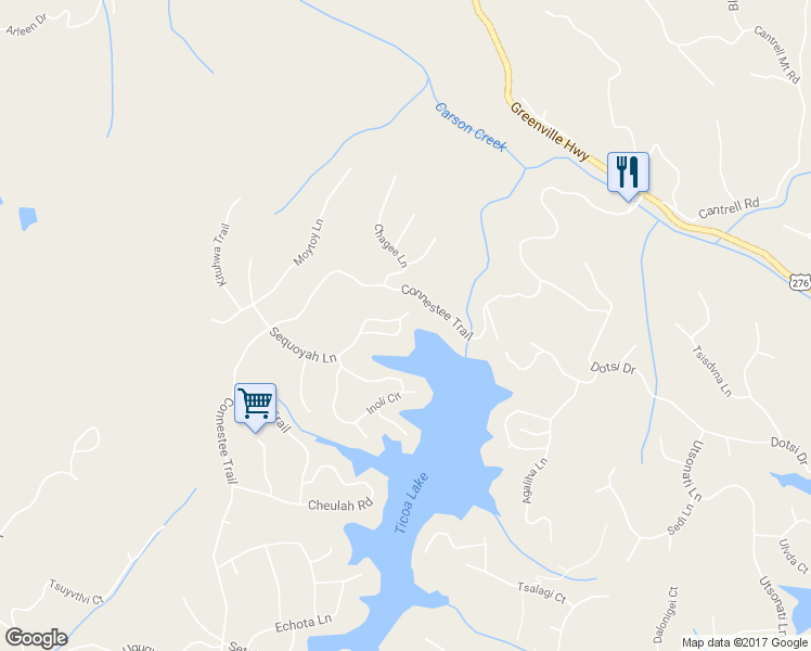 map of restaurants, bars, coffee shops, grocery stores, and more near 363 Sequoyah Court in Brevard