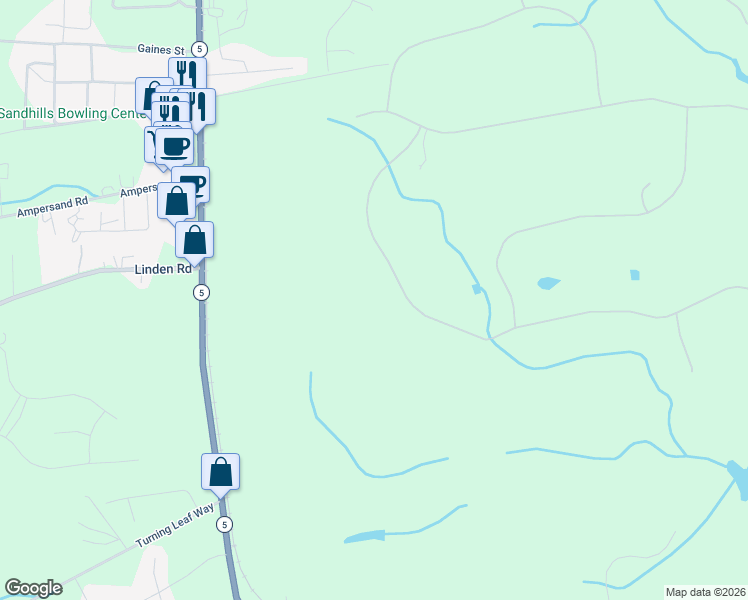 map of restaurants, bars, coffee shops, grocery stores, and more near 835 Lake Dornoch Drive in Pinehurst