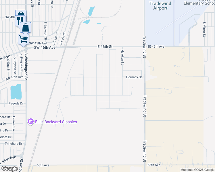 map of restaurants, bars, coffee shops, grocery stores, and more near Gloster St in Amarillo