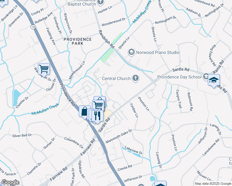 map of restaurants, bars, coffee shops, grocery stores, and more near 5533 Strawberry Hill Drive in Charlotte