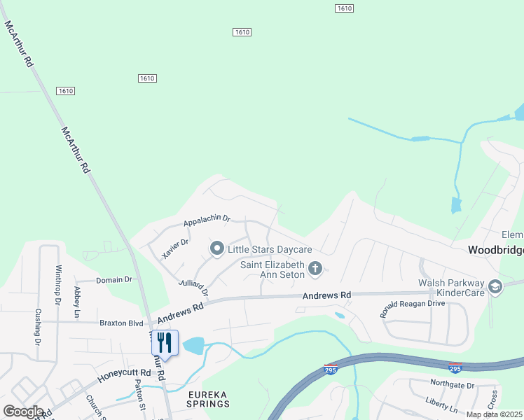 map of restaurants, bars, coffee shops, grocery stores, and more near 811 Muskegon Drive in Fayetteville