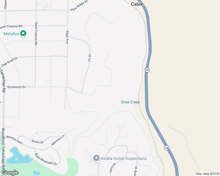 map of restaurants, bars, coffee shops, grocery stores, and more near 23309 Tak Court in Tehachapi
