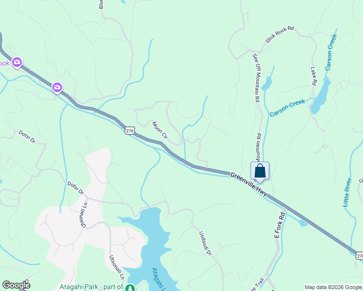 map of restaurants, bars, coffee shops, grocery stores, and more near 718 Thunder Road in Brevard